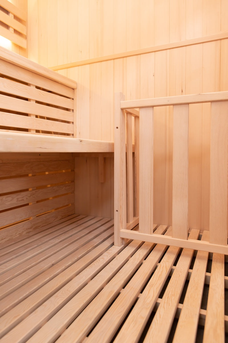 Sauna Finlandais d'Angle ZEN 3 Places Harvia 4,5 kW LED