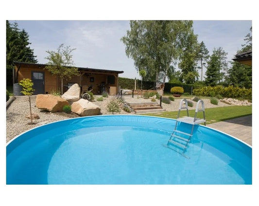 Piscine hors sol ronde Azuro 4 x 1,2 m effet rotin