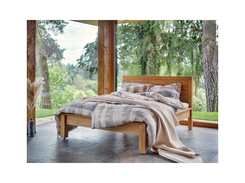 Lit en teck massif 180x200 Bali Dream, avec tête pleine design élégant