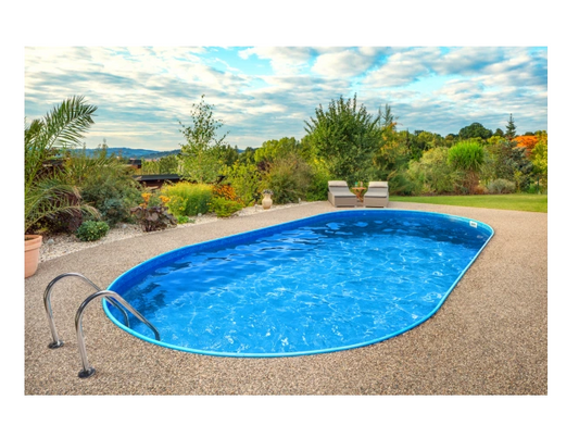 Piscine ovale 5x9 Ibiza kit complet filtre sable et échelle