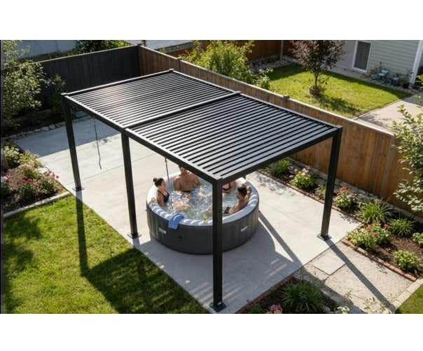 Pergola bioclimatique 3x5,9 m aluminium anthracite