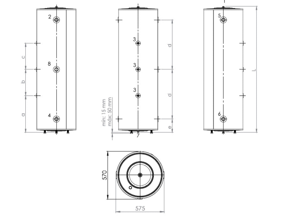 Ballon tampon 200 L pour pompe à chaleur THERMIWORLD
