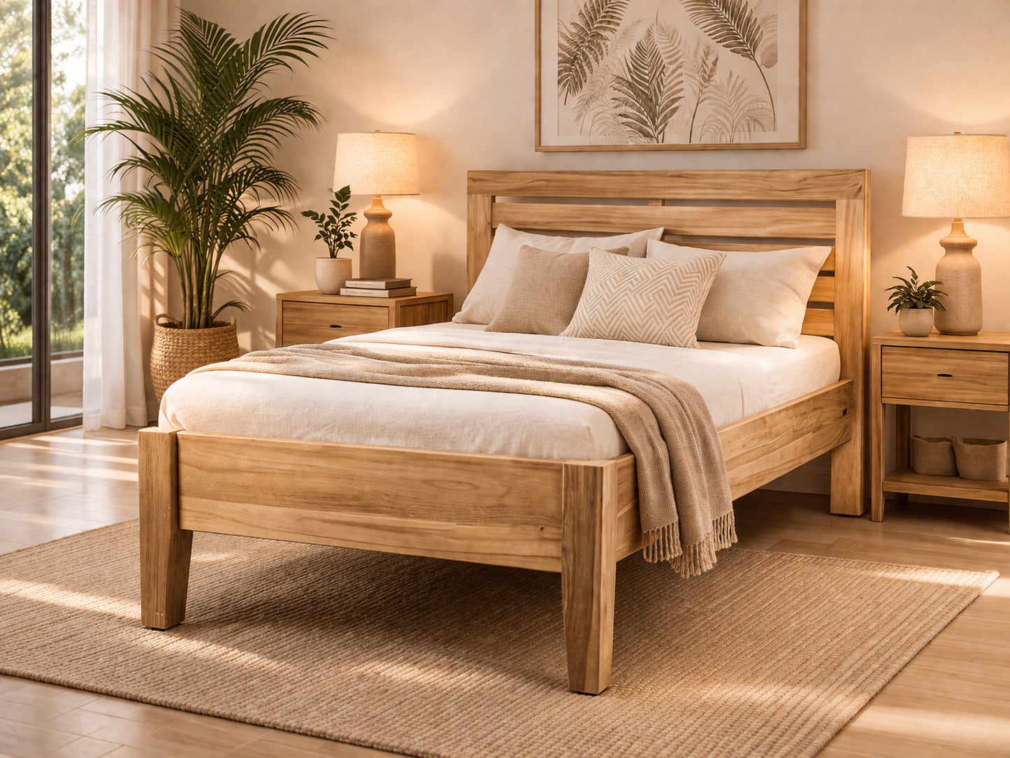 Lit teck massif 180x200 Sumatra double design durable
