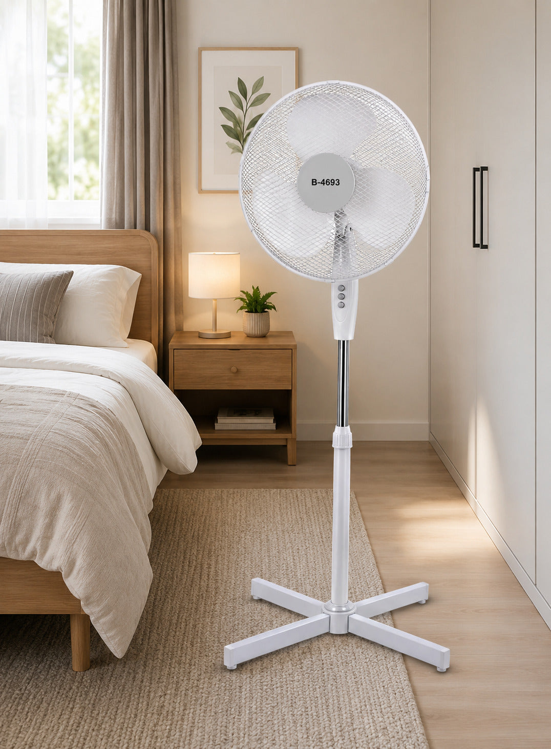 Ventilateur sur pied B-4693 45W oscillant 3 vitesses