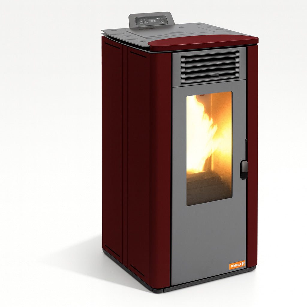 Poêle à granulés TERRA 7 kW Bordeaux en fonte