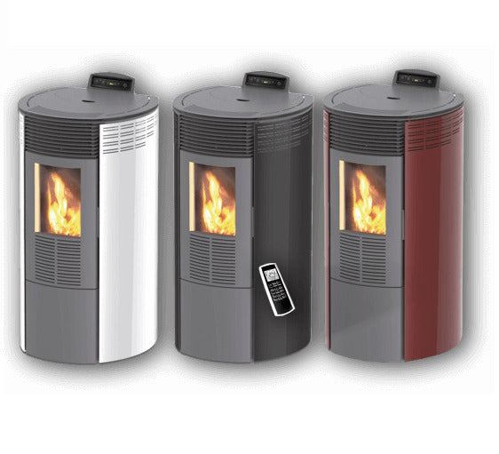 Poêle à granulés Redonda Black 7 kW Bordeaux, classe énergétique A+