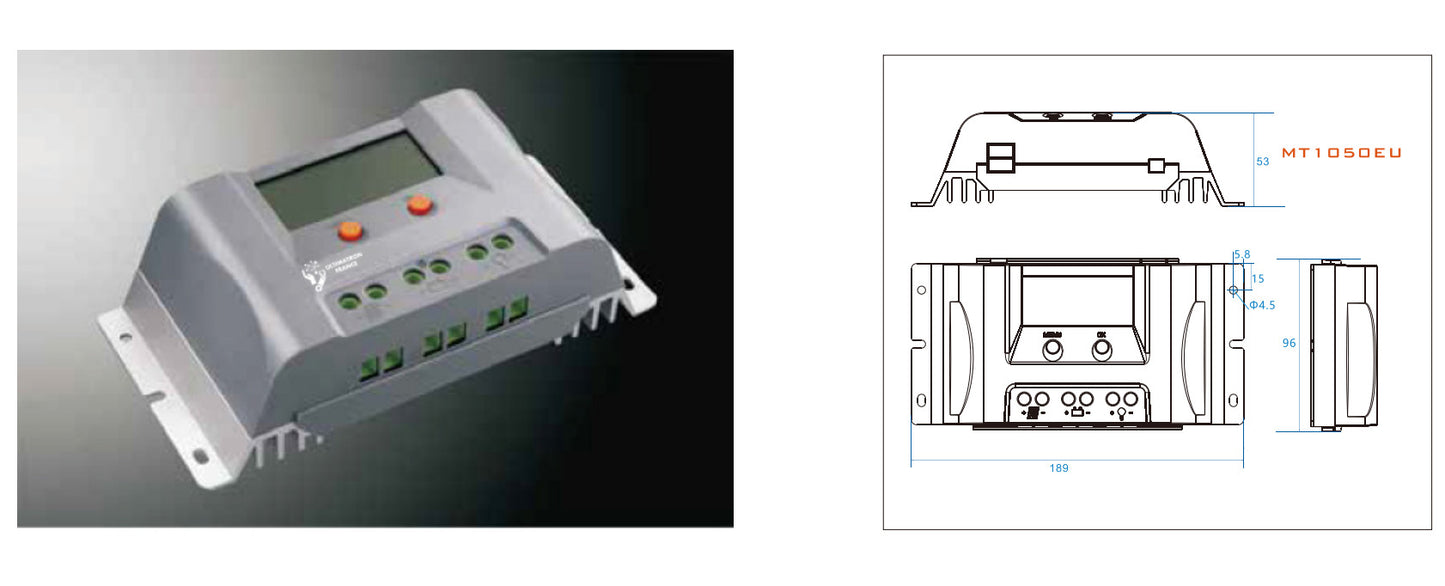 Régulateur de charge solaire MPPT 10 A 12 V jusqu'à 130 W