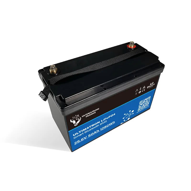 Batterie au lithium Ultimatron LiFePO4 25,6 V 50 Ah avec Bluetooth