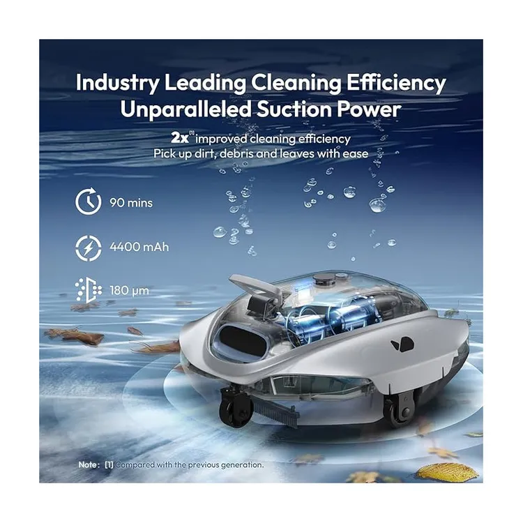 Robot piscine DEEPOOL sans fil à batterie 80 m²