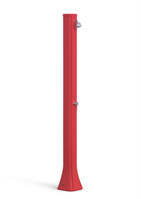 Ducha solar Big Happy de 40 litros roja con lavapies