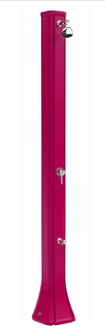 Ducha solar Big Happy de 40 litros rosa con lavapies