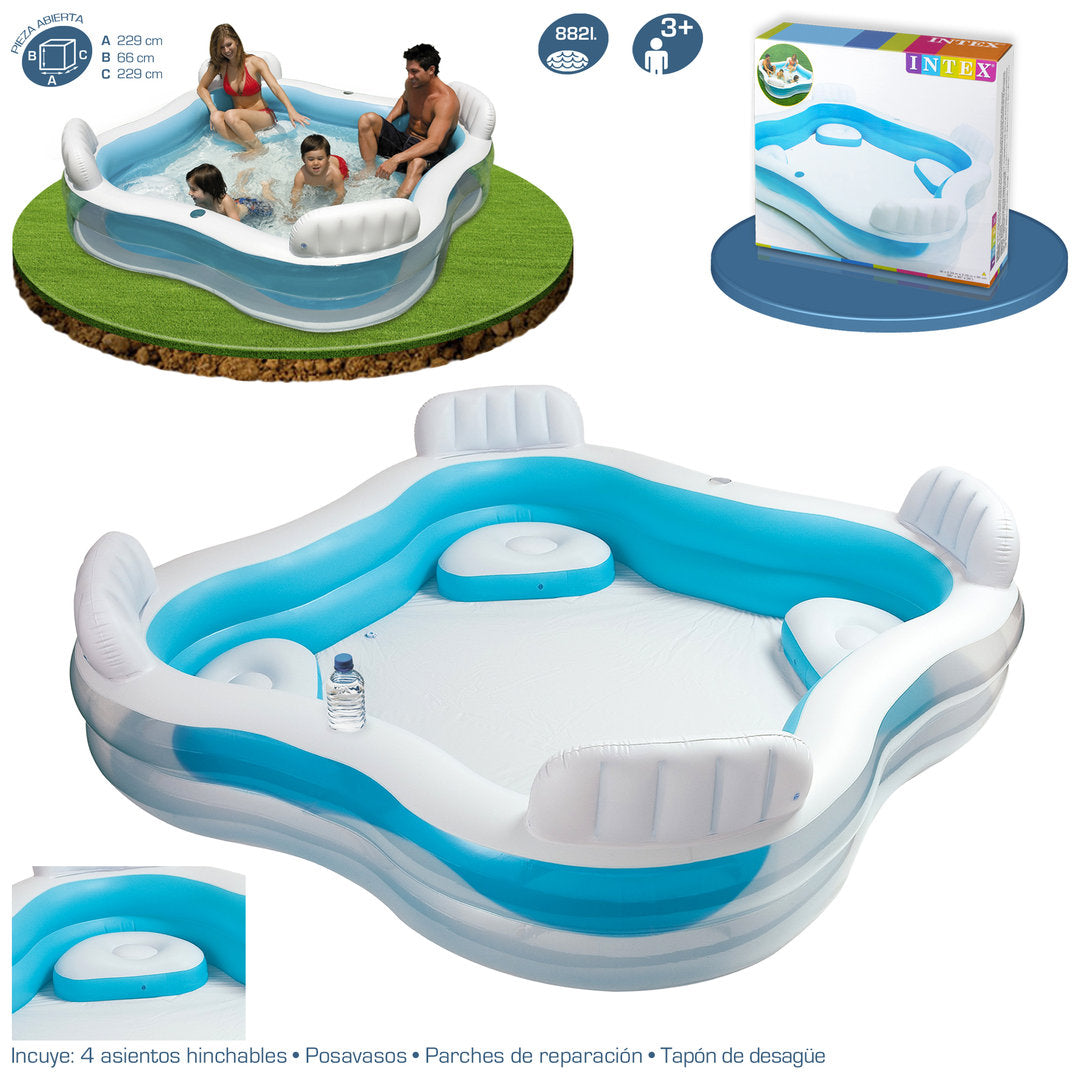 Piscine gonflable avec sièges