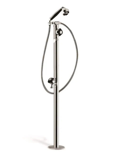 Douche piscine inox 304 avec douchette et rince-pieds
