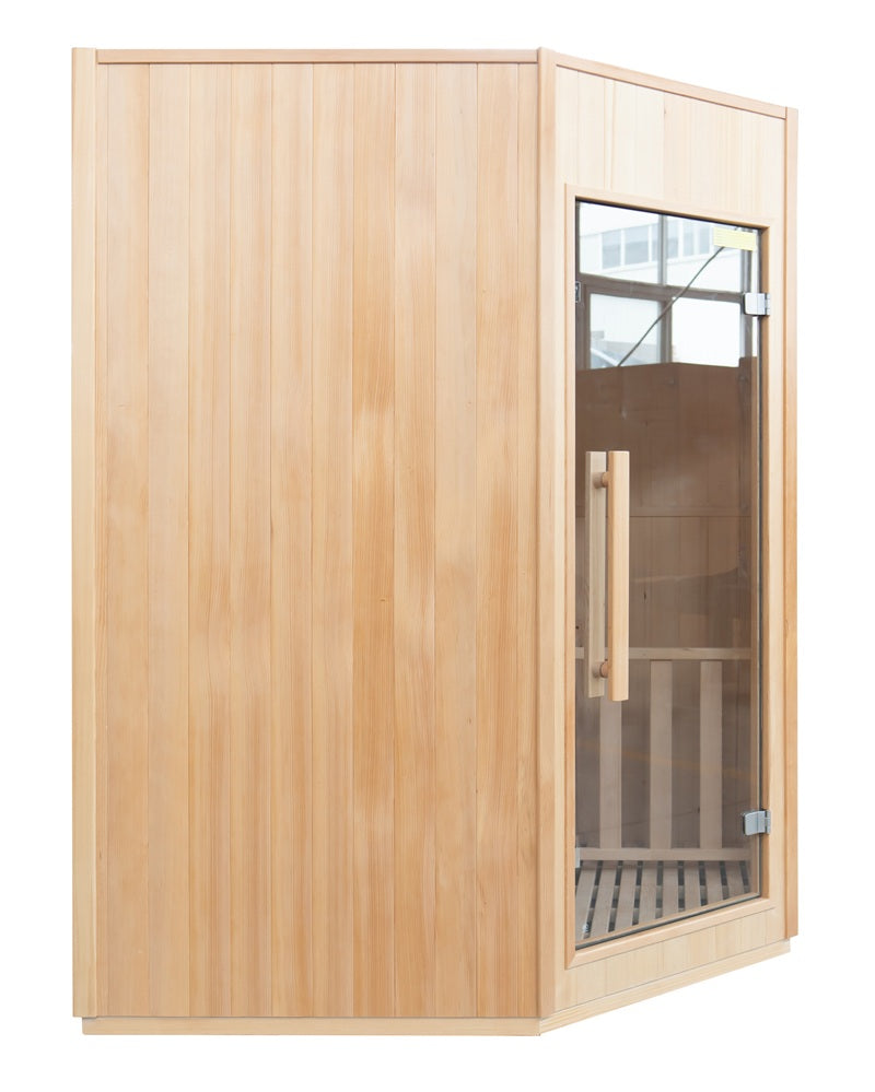 Sauna Finlandais d'Angle ZEN 3 Places Harvia 4,5 kW LED