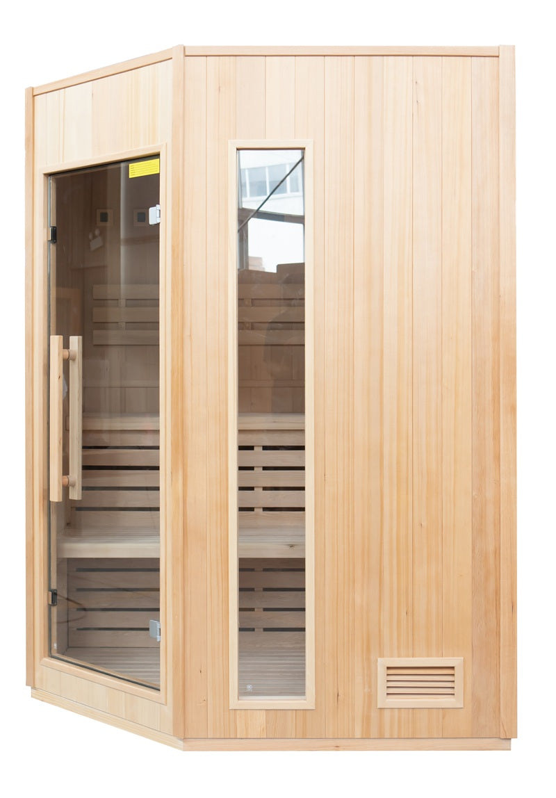 Sauna Finlandais d'Angle ZEN 3 Places Harvia 4,5 kW LED