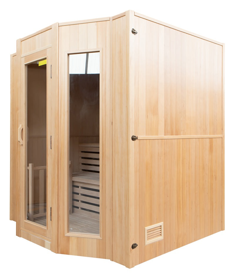 Sauna finlandais 6 places Zen avec poêle Harvia 6 kW LED