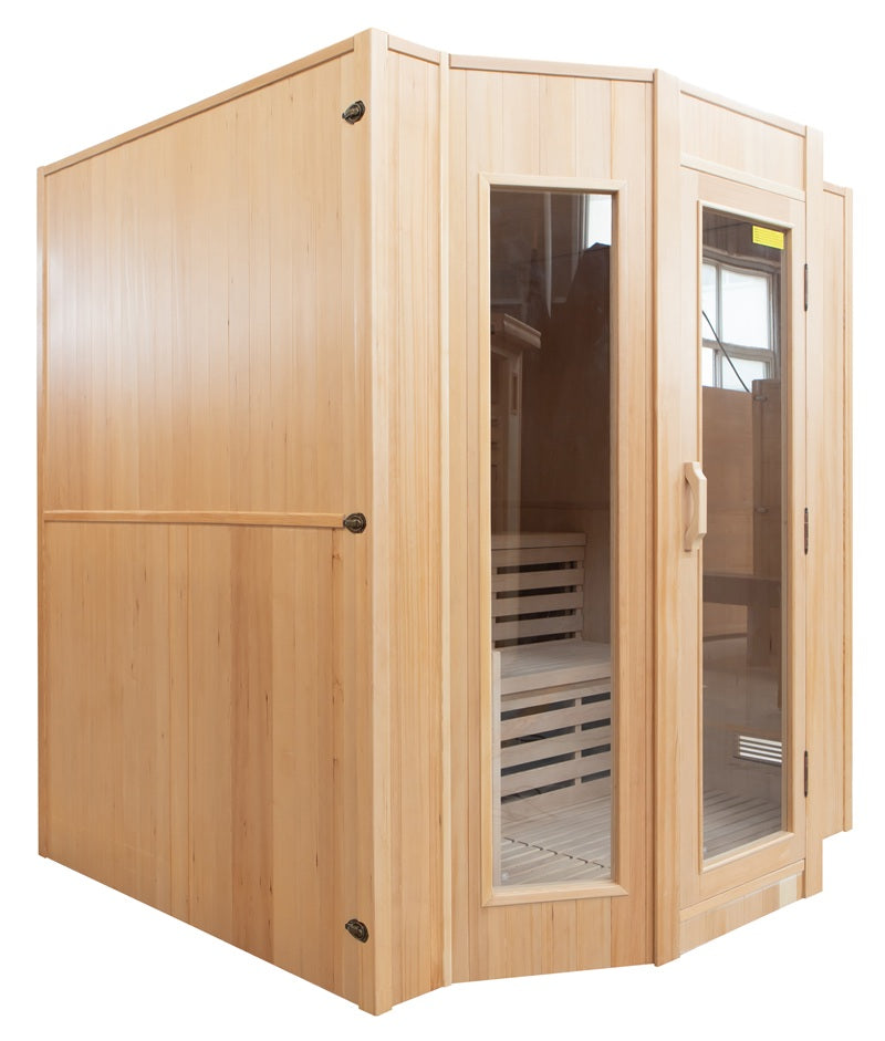 Sauna finlandais 6 places Zen avec poêle Harvia 6 kW LED
