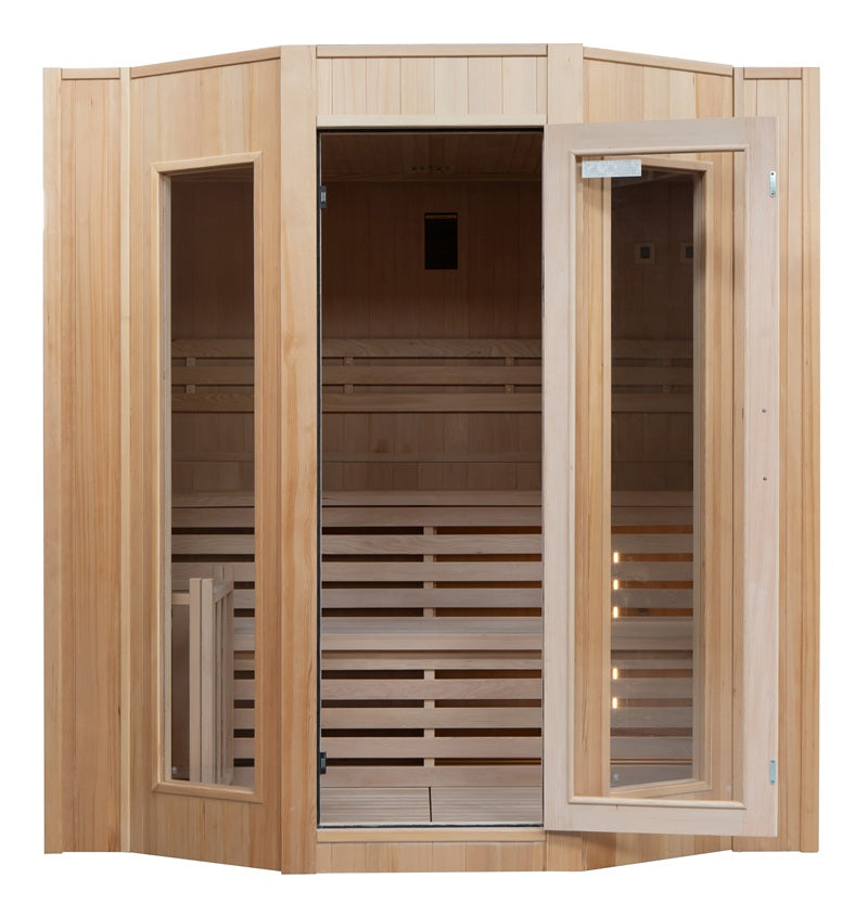 Sauna finlandais 6 places Zen avec poêle Harvia 6 kW LED