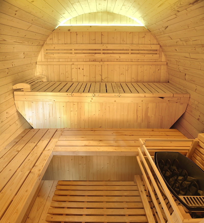Sauna extérieur Gaïa Luna 6 places vapeur LED 250x205x220 cm 6kW