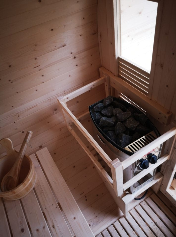 Sauna extérieur Gaïa Nova 6 places 205x205x220 cm 6 kW LED spa jardin