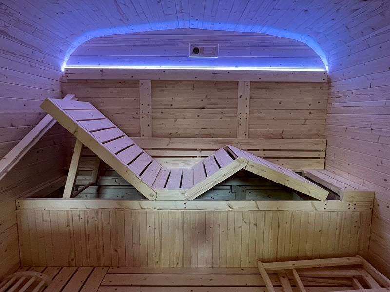 Sauna extérieur Gaïa Nova 6 places 205x205x220 cm 6 kW LED spa jardin