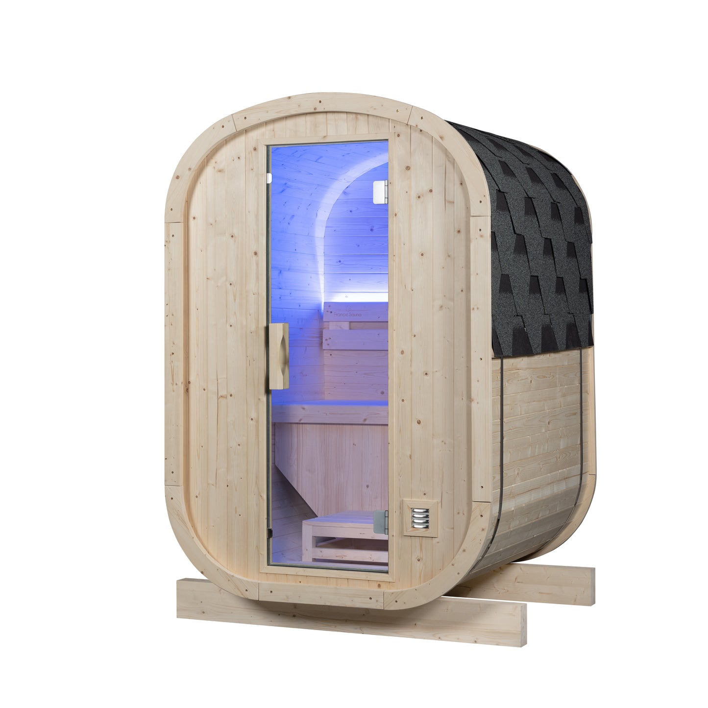 Sauna extérieur bois Gaïa Urban 2 places jardin avec poêle 4,5 kW