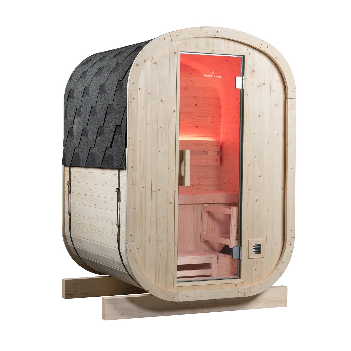 Sauna extérieur bois Gaïa Urban 2 places jardin avec poêle 4,5 kW