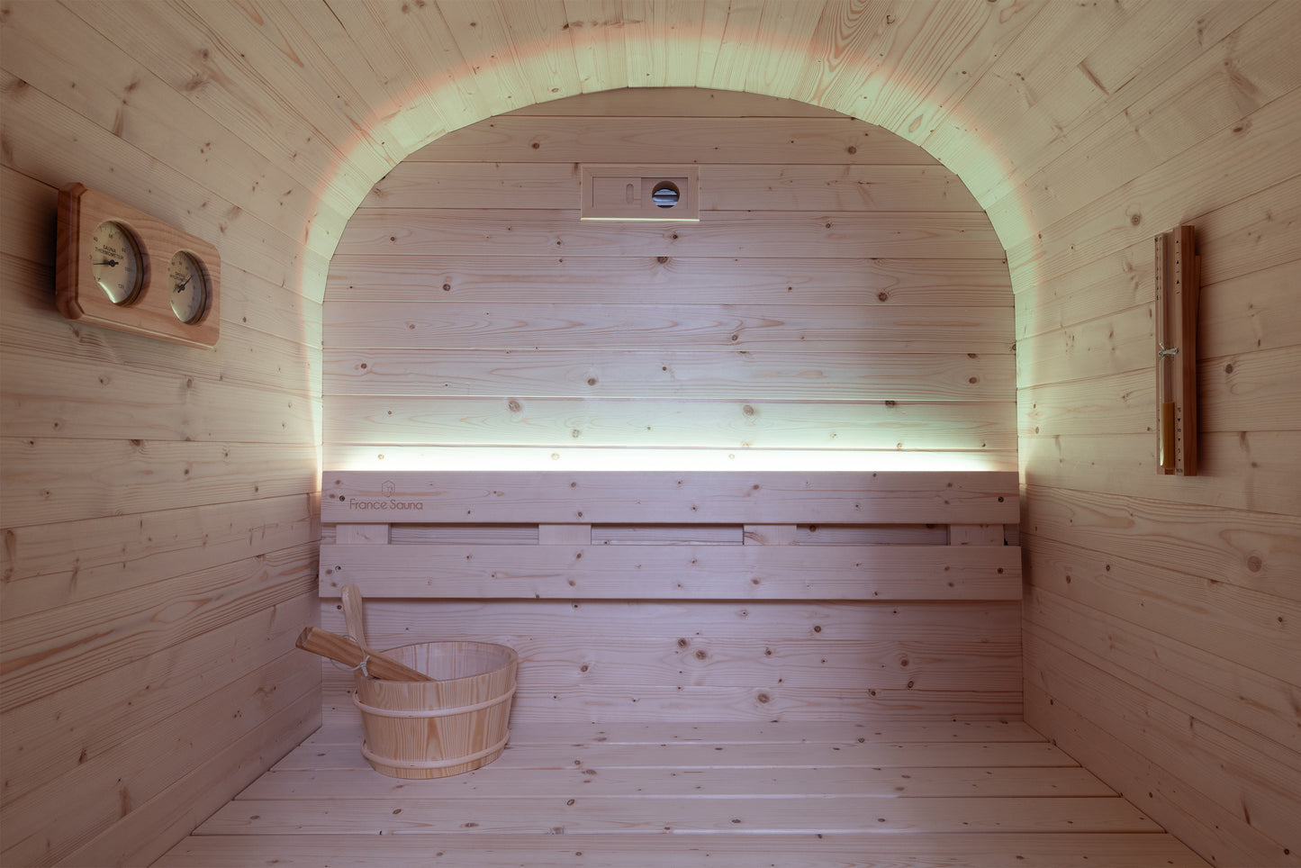 Sauna extérieur bois Gaïa Urban 2 places jardin avec poêle 4,5 kW