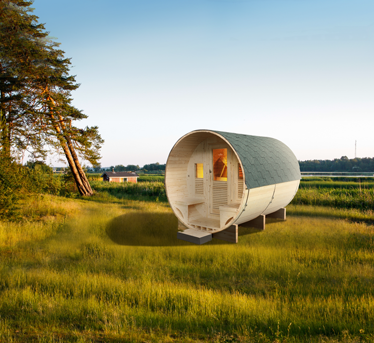 Sauna extérieur Gaïa Luna 6 places vapeur LED 250x205x220 cm 6kW