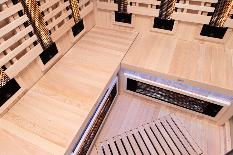 Sauna infrarouge d'angle 2 à 3 places 2520 W Hemlock canadien
