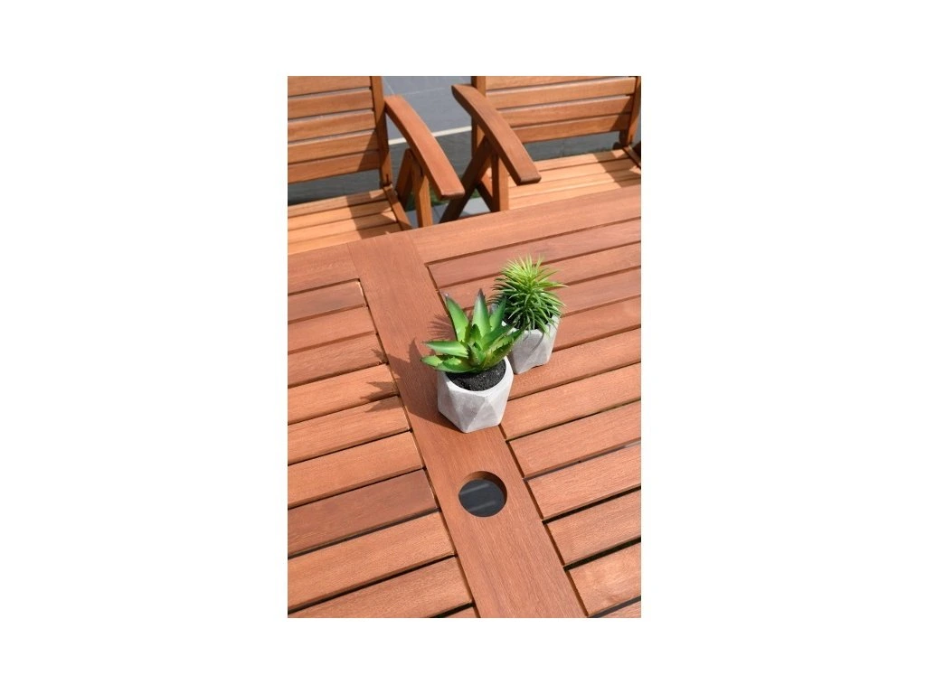 Table de jardin eucalyptus 150 cm exterieur resistant eau soleil FSC
