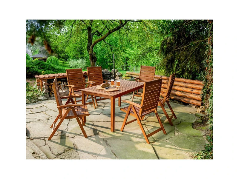Table de jardin eucalyptus 150 cm exterieur resistant eau soleil FSC