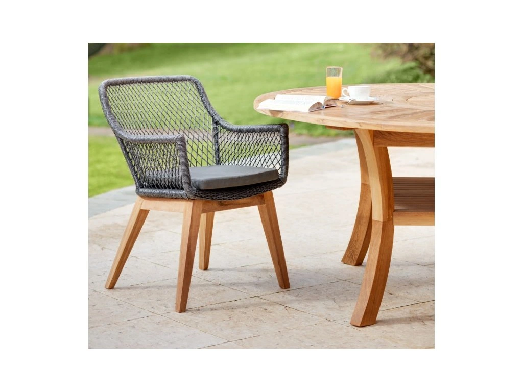 Chaise de jardin extérieur lot de 2 avec coussin noir résistante