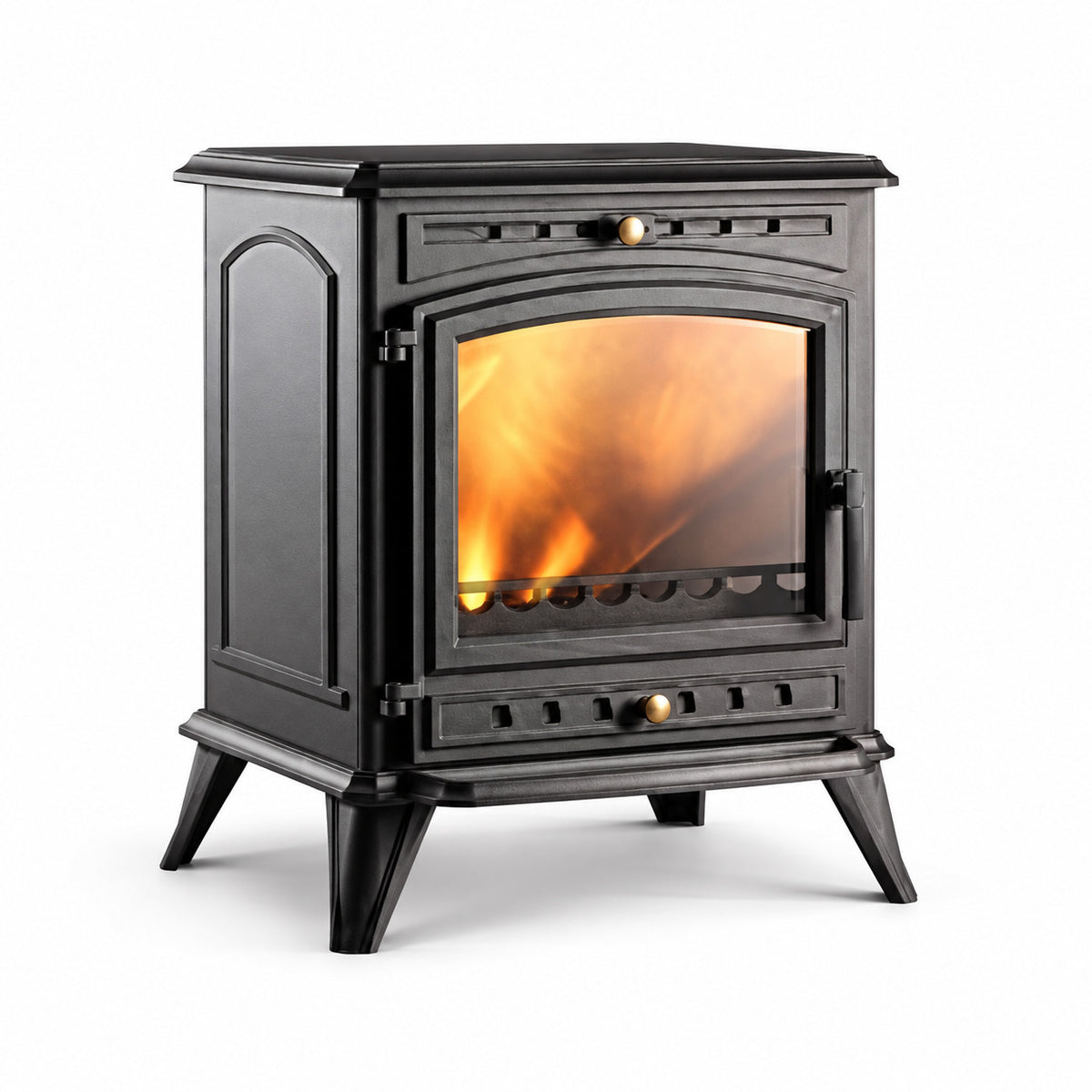 Poêle à bois en fonte 10 kW à double combustion