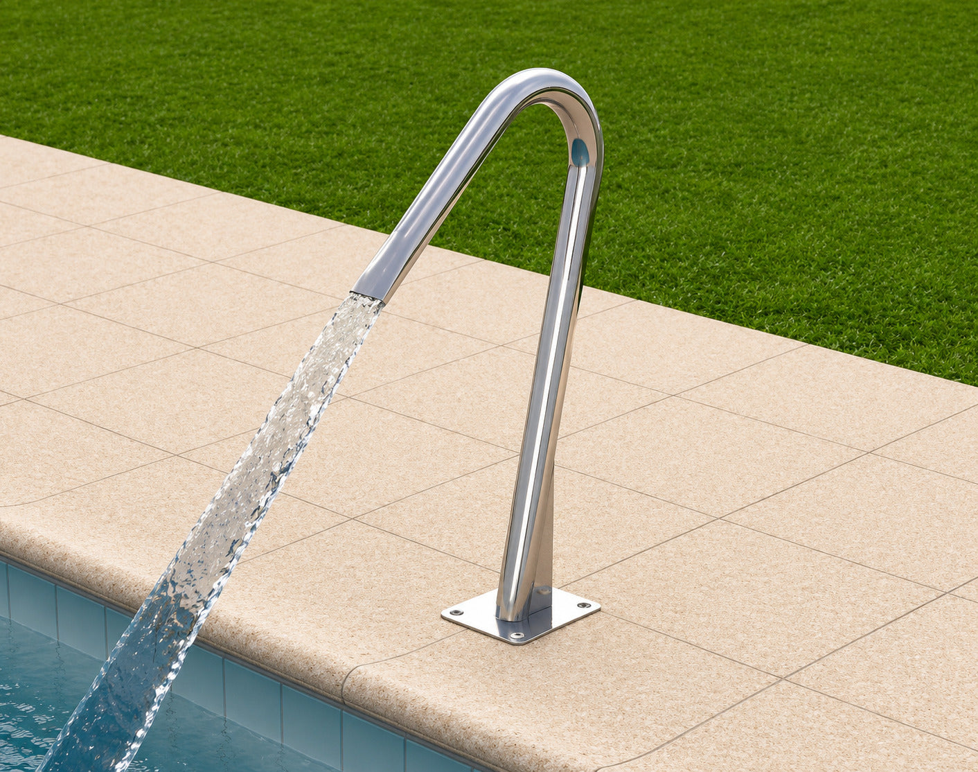 Canon d'eau cascade piscine Ø43 mm AISI 316 inox Buse plate