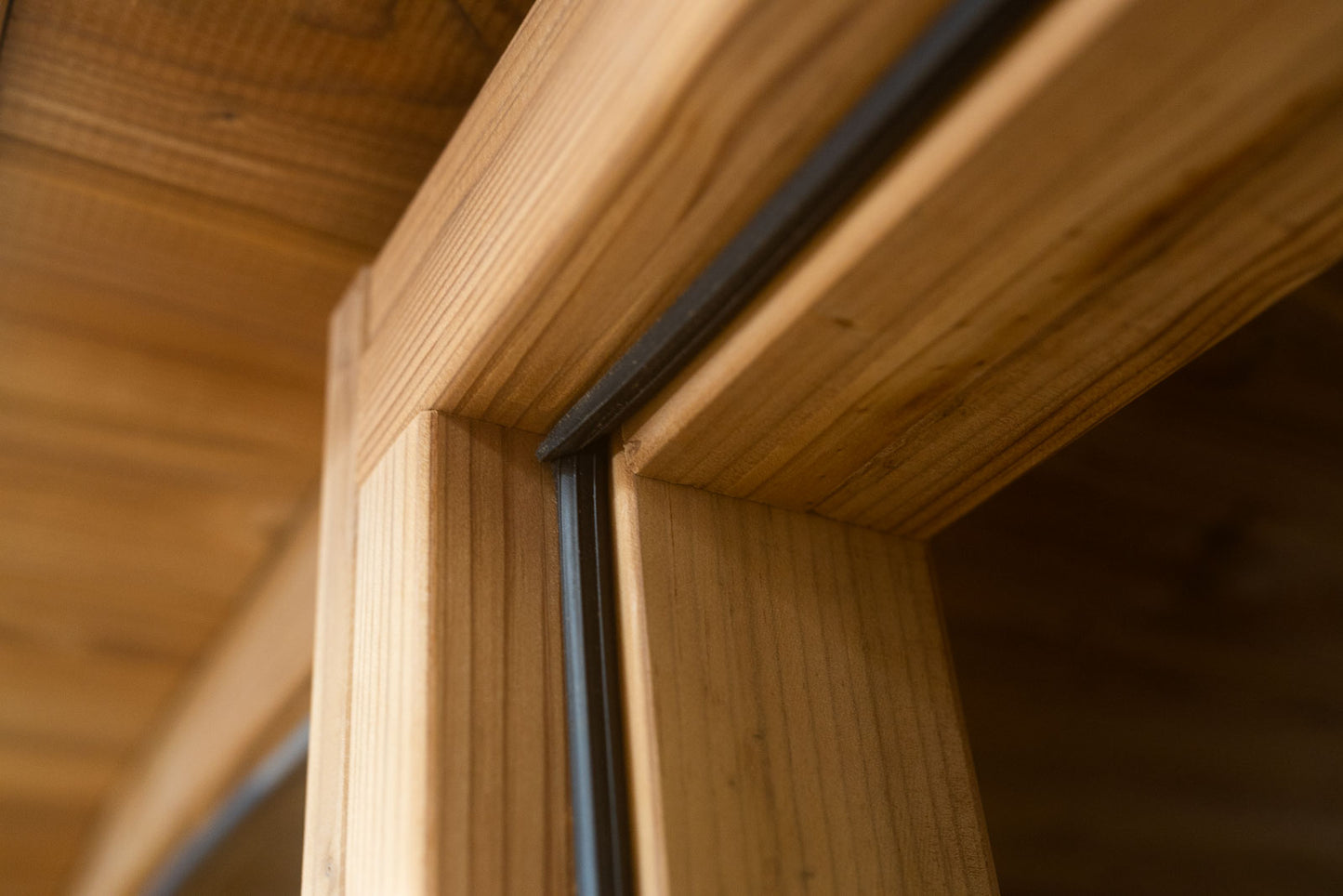 Sauna extérieur 4-6 personnes avec façade vitrée et éclairage LED