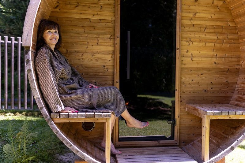 Sauna extérieur baril 4 personnes 260 cm jardin LED