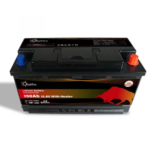 Batterie Lithium 150Ah 12.8V LiFePO4 Chauffante BMS + Connexion B 4.0