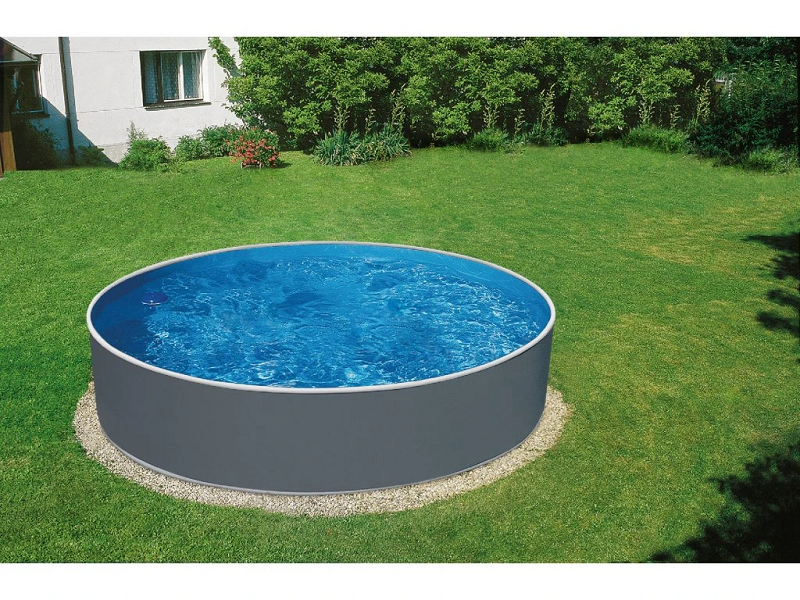 Piscine hors sol Azuro 3,55 m grise avec filtre et Échelle