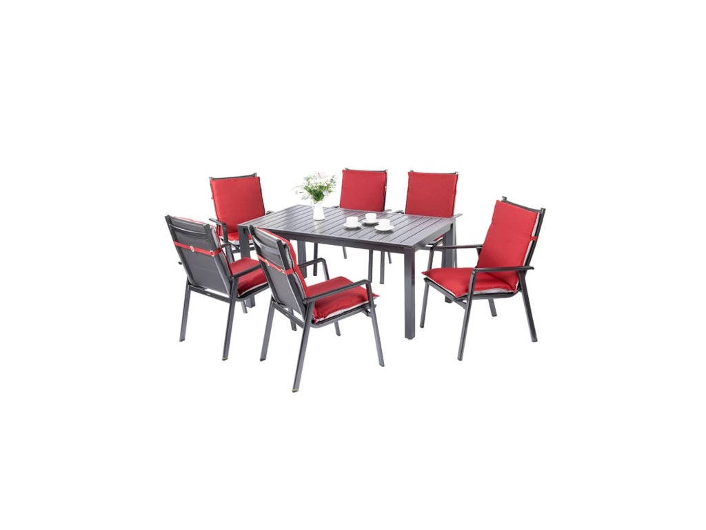 Table de jardin aluminium 89x89cm résistante extérieur terrasse balcon