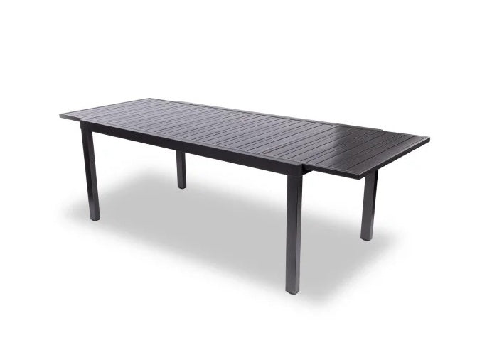 Table de jardin extensible aluminium gris 8 personnes