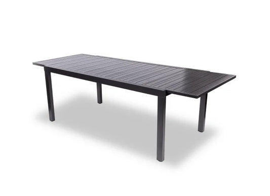 Table de jardin extensible aluminium gris 8 personnes