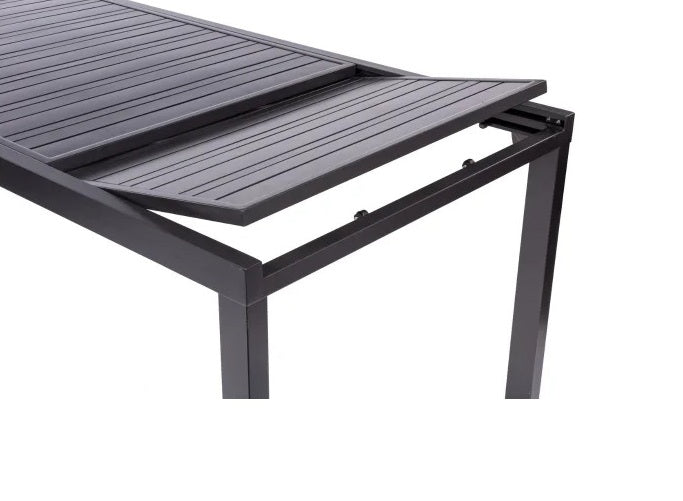 Table de jardin extensible aluminium gris 8 personnes