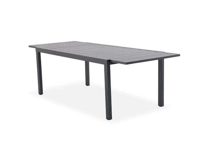 Table de jardin extensible aluminium gris 8 personnes
