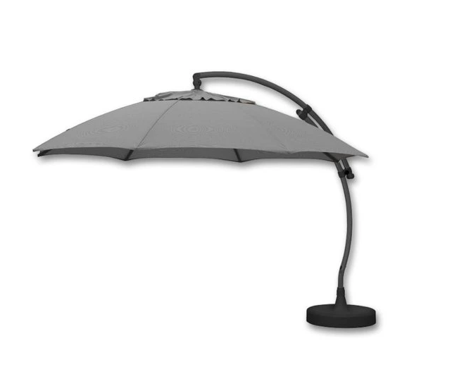 Parasol Déporté 375 cm Anthracite avec Base Grand Parasol Terrasse