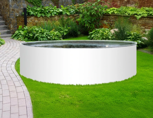 Piscine Hors Sol Azuro 355 x 90 cm Blanche avec Échelle et Skimmer