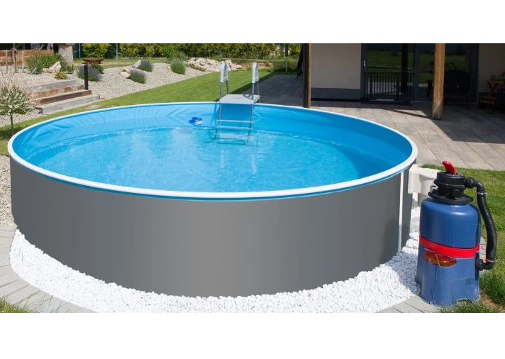 Piscine hors sol ronde Azuro 3.55 x 0.9 m avec skimmer 12V