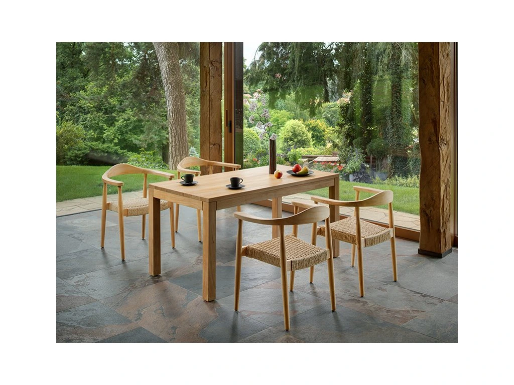 Lot de 2 Chaises MARON en Teck Chaise Salle à Manger avec Accoudoirs