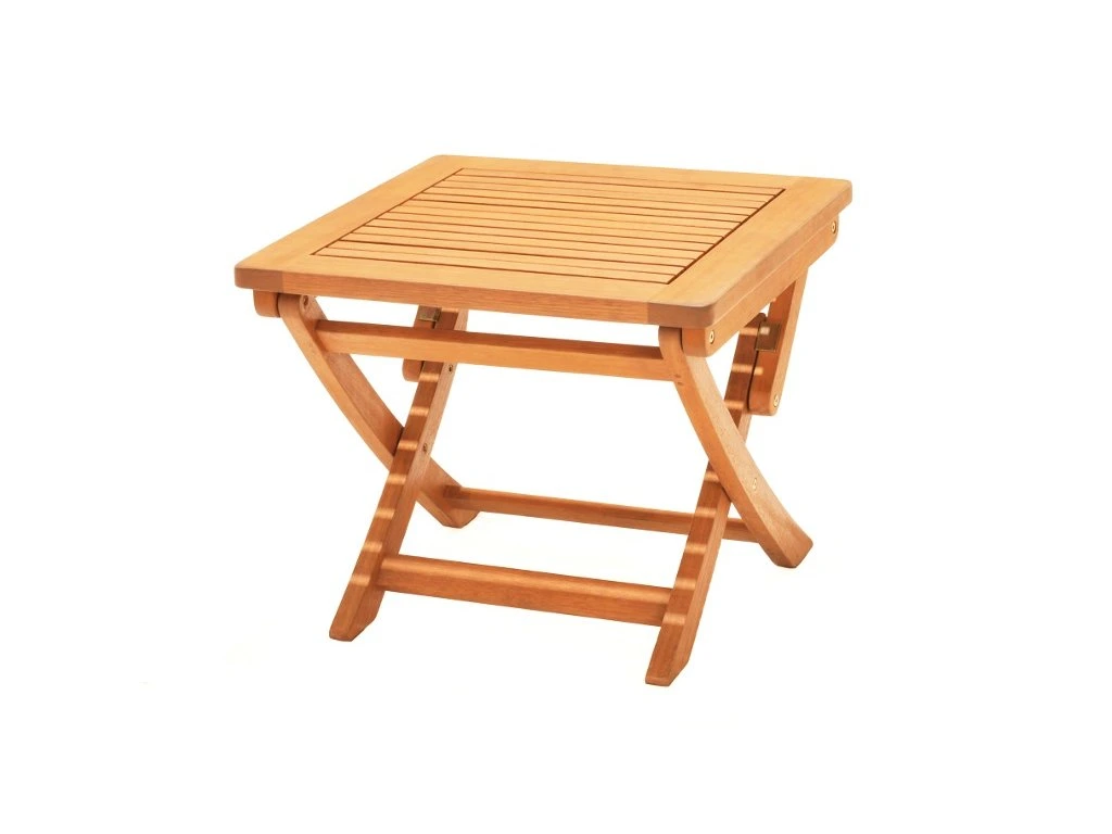 Table d’appoint jardin pliante en eucalyptus résistante extérieur