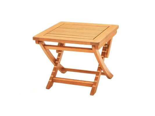 Table d’appoint jardin pliante en eucalyptus résistante extérieur